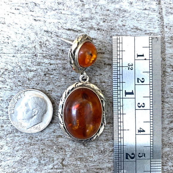 ⭐️Handmade Sterling silver/ cognac amber earrings - Picture 16 of 16